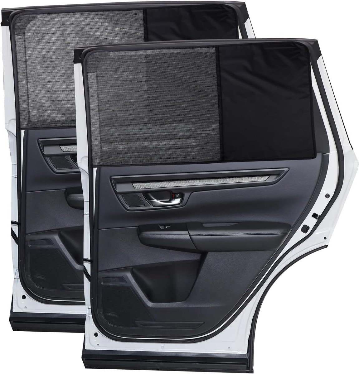 2 Stuks Magnetische Auto Zonneschermen, Half Zwart en Half Doorzichtig, Zonnebescherming voor Achterruiten en Babybescherming voor de meeste SUV's