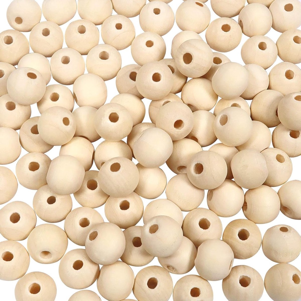 100 Stuks Natuurlijke Houten Kralen 10mm Ronde Losse Spacer Kralen voor DIY Sieraden Maken en Knutselen