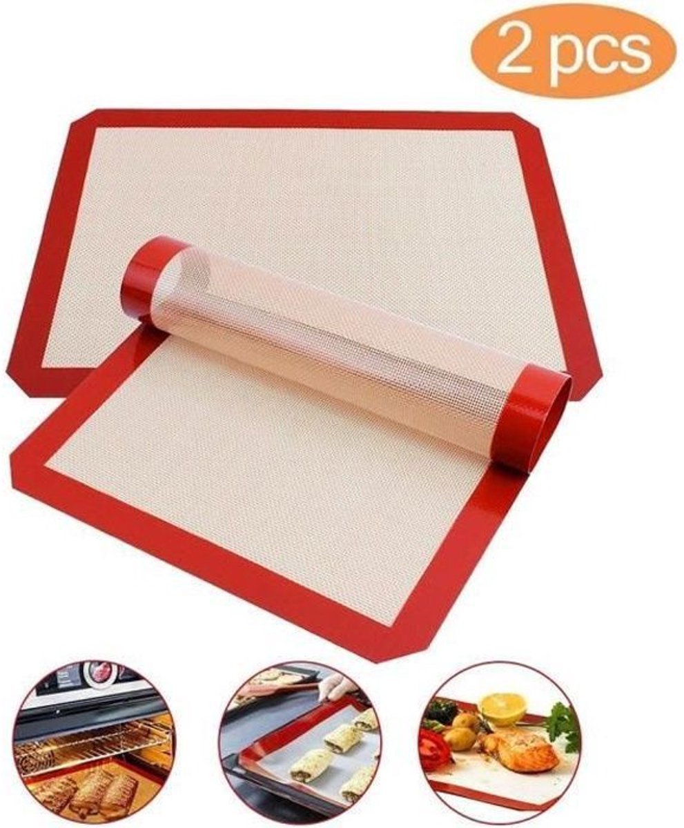 Bakmat - 40x30 cm - 2 stuks - Antiaanbaklaag - Herbruikbaar