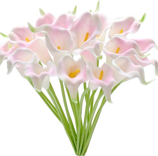 Kunstmatige Calla Lelies - Nep Bloemen - Decoratie Huis - Zacht PU Materiaal - 34 cm - Roze