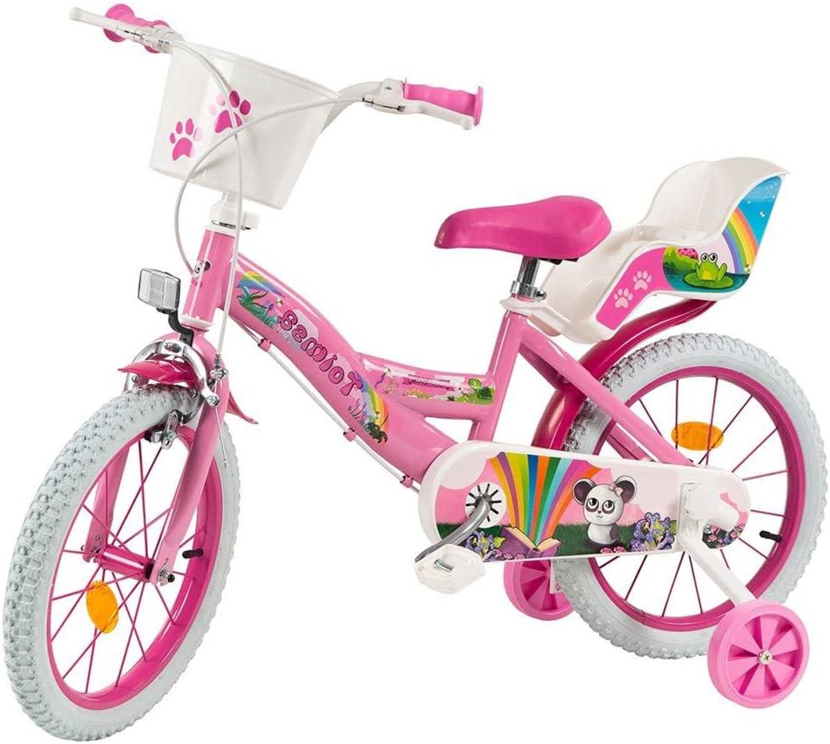 Kinderfiets Fantasy - Meisjesfiets 16 inch - Leren fietsen - Afneembare zijwieltjes - 16 inch - Meerkleurig