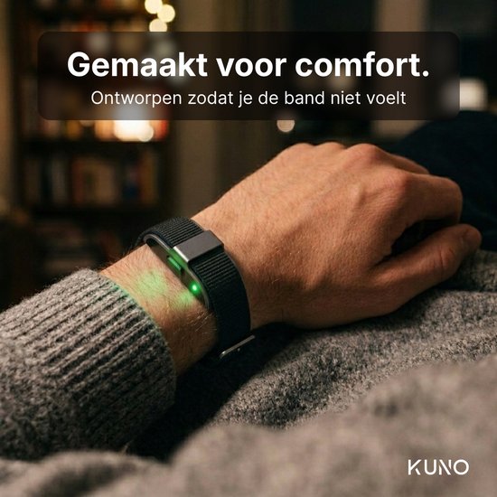 Kuno Band - Smartband - Smart Wearable - Health Tracker - Slaap Tracker - Hartslagmeter - SpO2 - Bloeddruk - Stressmeter - Stappenteller - Fitness Tracker - 50+ Sportmodi - Geen Abonnement - IP68 Waterdicht - Mannen en Vrouwen - Zilver