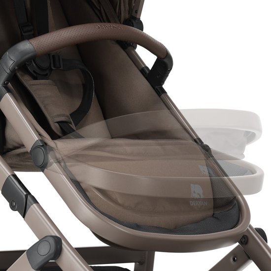 Deryan Evy V2 Kinderwagen - Duo Kinderwagen - Uitbreidbaar - Inclusief reiswieg - Hazel — afbeelding 3
