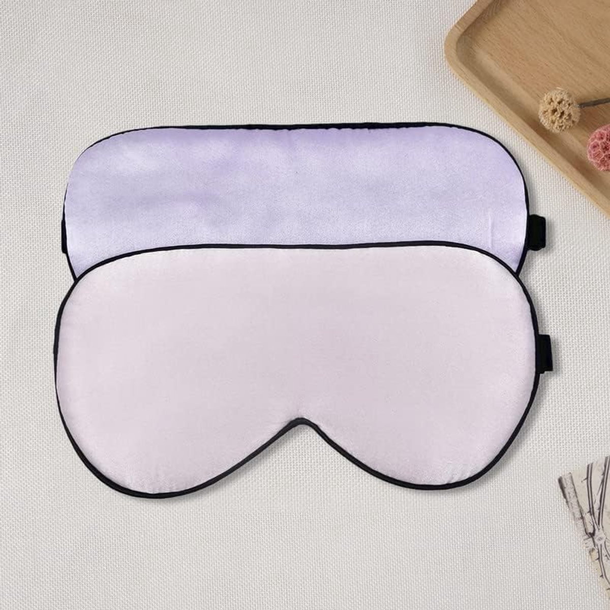 2 stuks 100% zijden slaapmasker - verstelbare riem - comfortabel en super zacht oogmasker - inclusief 1 st roze en 1 st paars