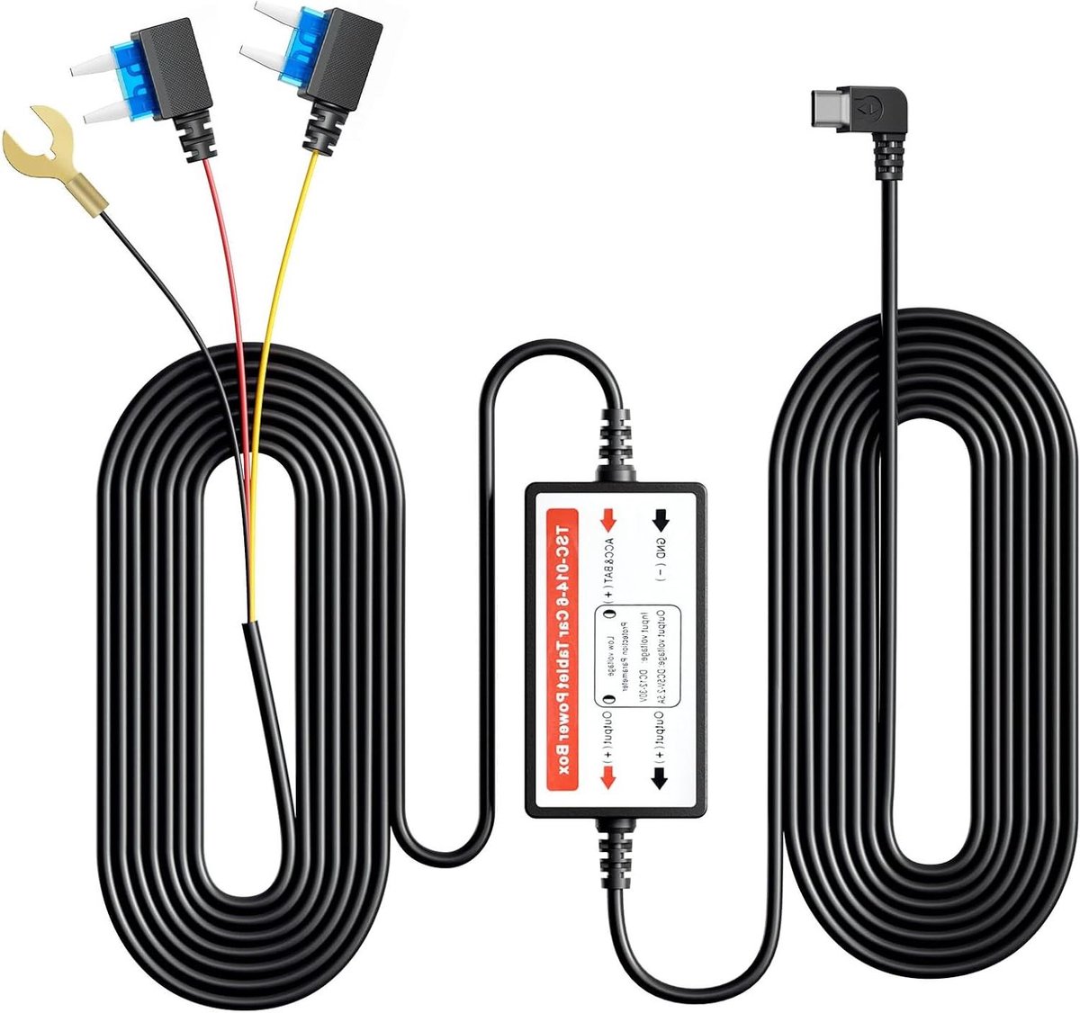 Dashcam Hardwire Kit - Voeding Kit - Continue Bewaking - 24-uurs Parkeermodus - 110 g - Zwart