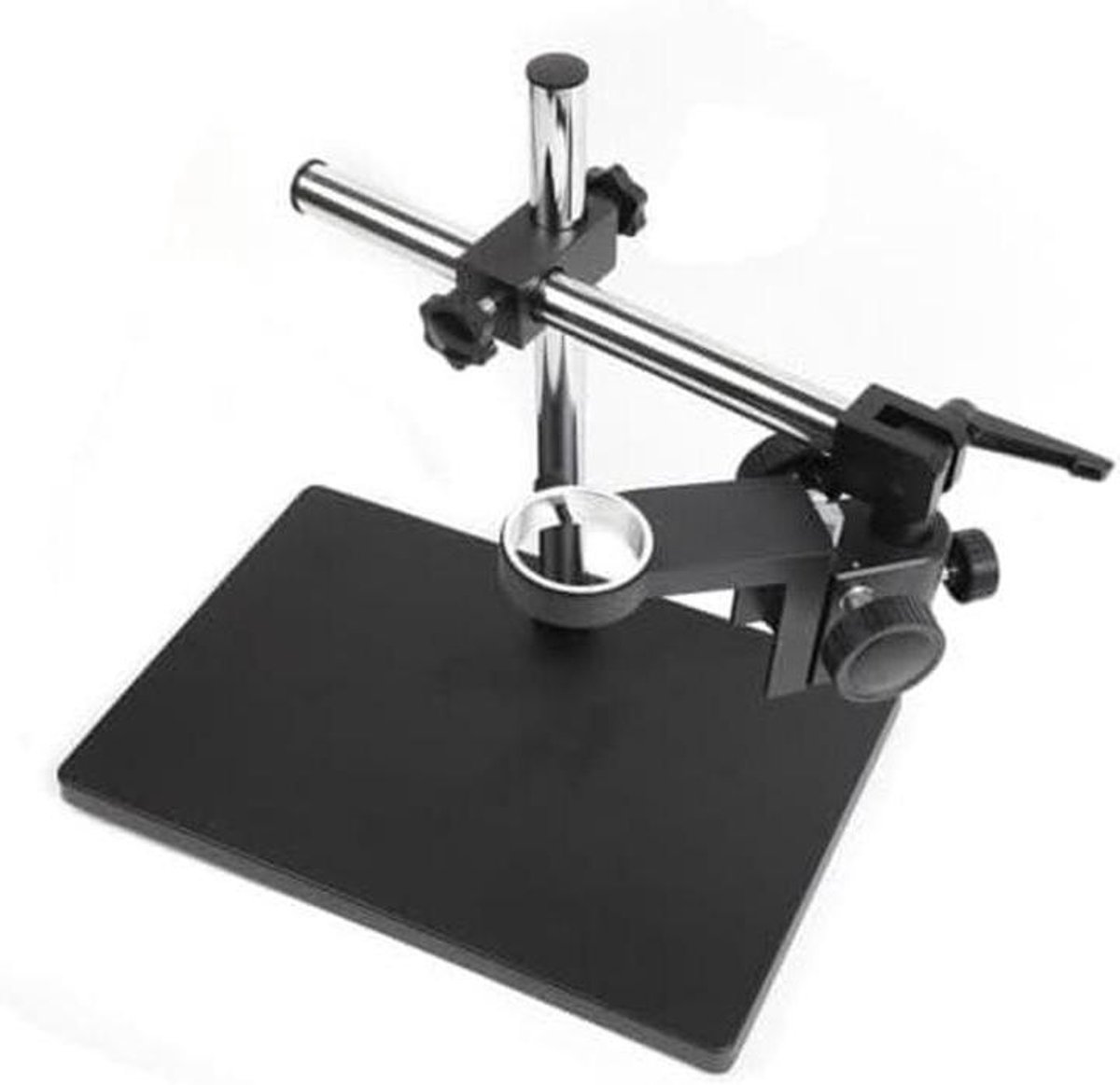 Microscoophouder Standaard - Microscoop Statief - Precisie Inspectie - Multi-as Draaibaar - 50 mm Lens Diameter - Zilverkleurig