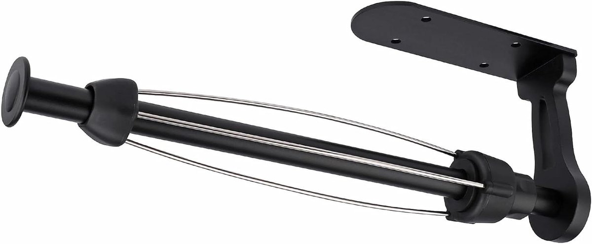 Keukenrolhouder - Toiletrolhouder - Ruimte Besparen - Eénhandige Bediening - 32CM - Mat Zwart