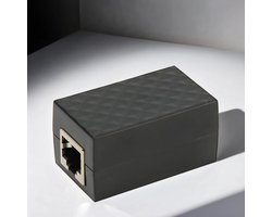 Ethernet Beschermer - RJ45 Bliksemonderdrukker - Netwerk Beschermen - 8 TVS Donderbeschermers - 46 x 26 x 24 mm - Zwart