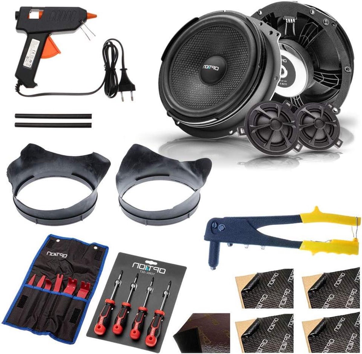 Luidsprekersysteem Auto - Audio set - Muziek Luisteren - Plug & Play Installatie - 20 cm Woofer - Zwart