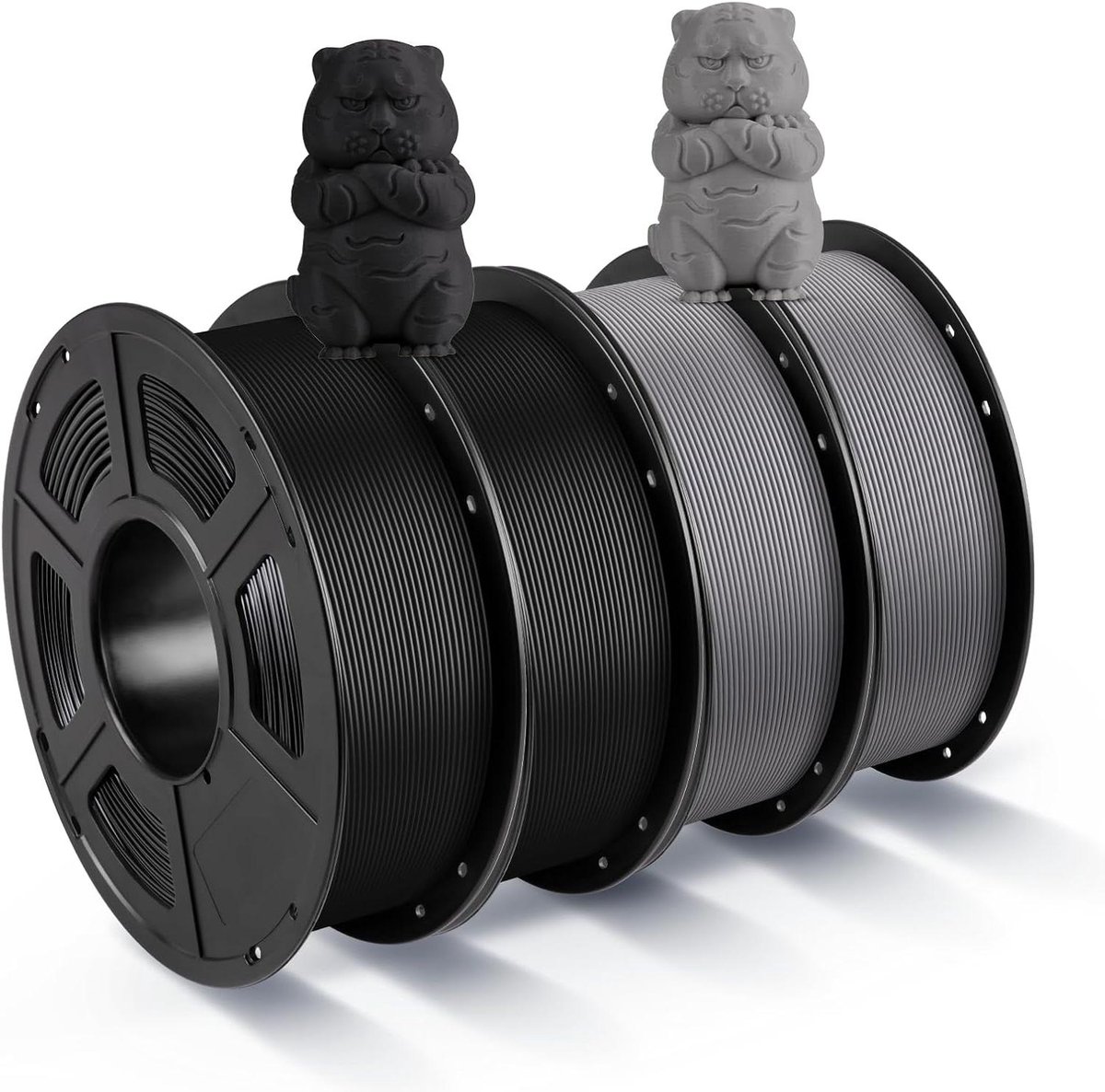 3D Printer Filament - Gloeidraad PLA - 3D Modellen Printen - Maattolerantie +/- 002 mm - 1kg spoel - Zwart Grijs