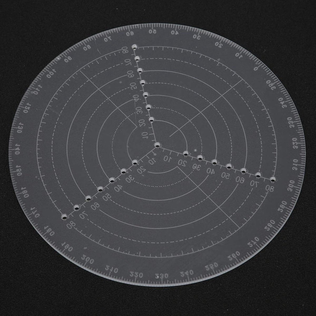 Center Finder Kompas - Houtdraai Liniaal - Houtbewerking Cirkels - Precieze Schaal - 200 mm Diameter - Transparant