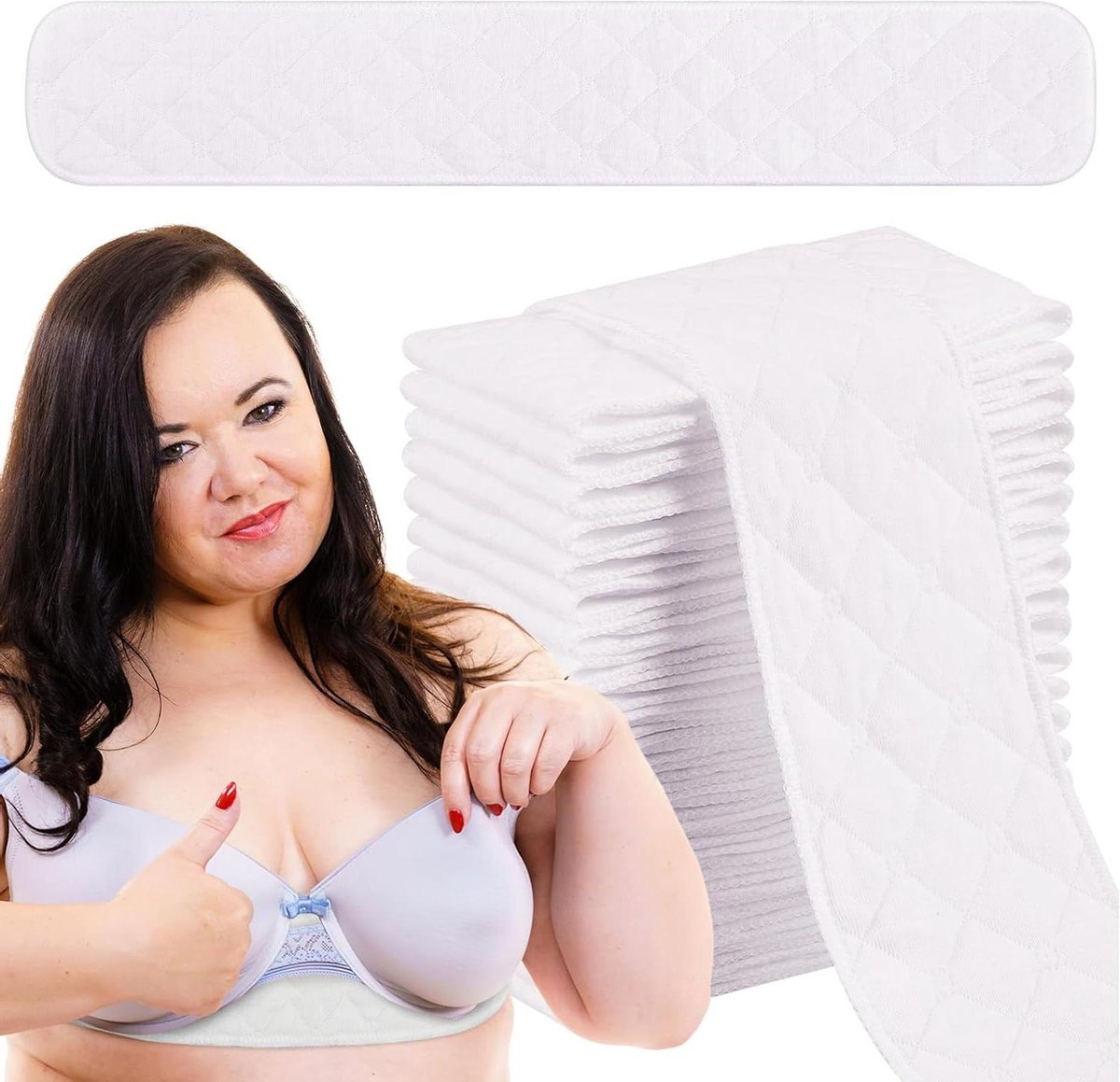 Bra Liners - Ondersteunende Pads - Zweet Absorberen - 3-Laags Ontwerp - 45x7 cm - Wit