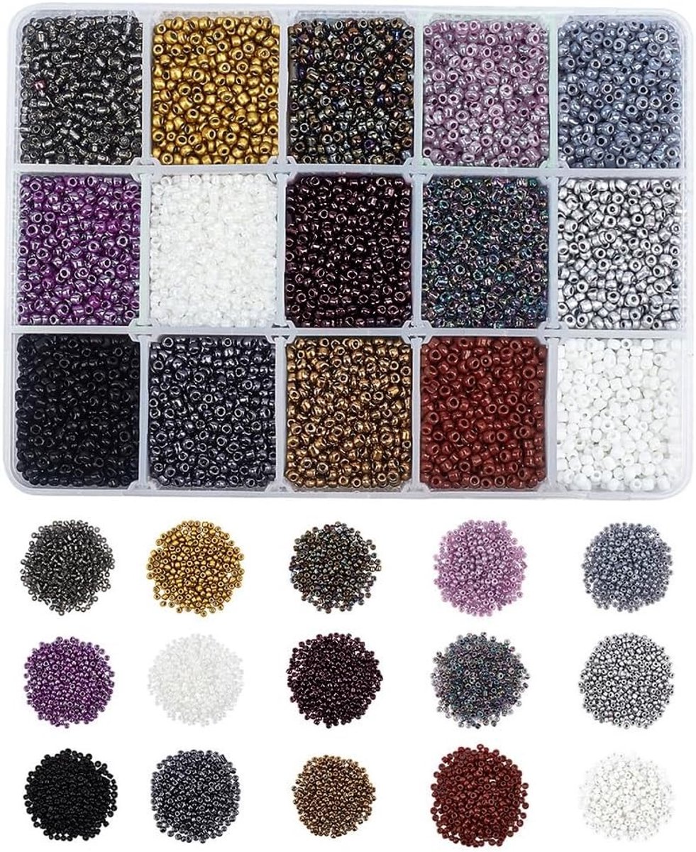 300g 2mm Glazen Seed Beads in 15 Stijlen voor Armbanden, Kettingen en Sieradenmaken