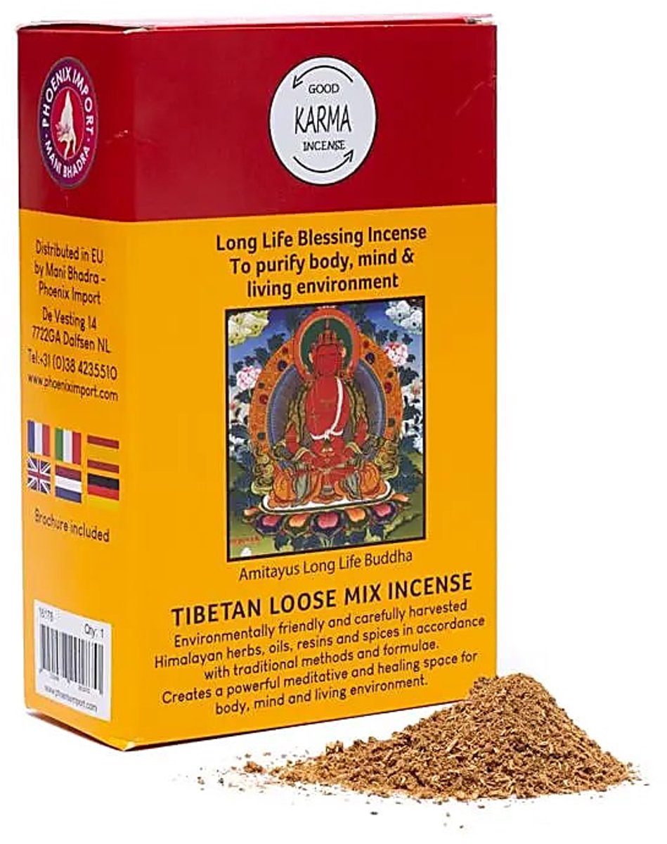 Tibetaans wierookpoeder Long Life Blessing --set van 3 stuks - ±130-140g - ±130-140g