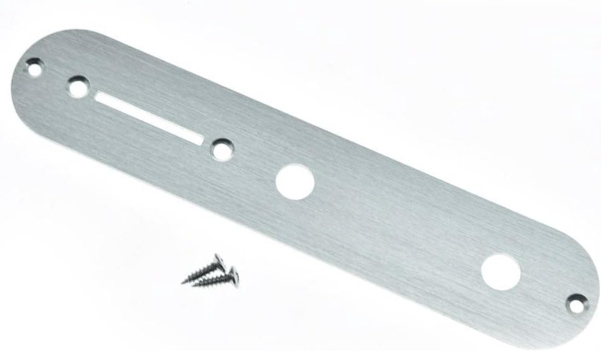 Aluminium Anodized Tele Style Control Plate 32mm met 3/8" Potgaten voor Telecaster Gitaren, Zilver