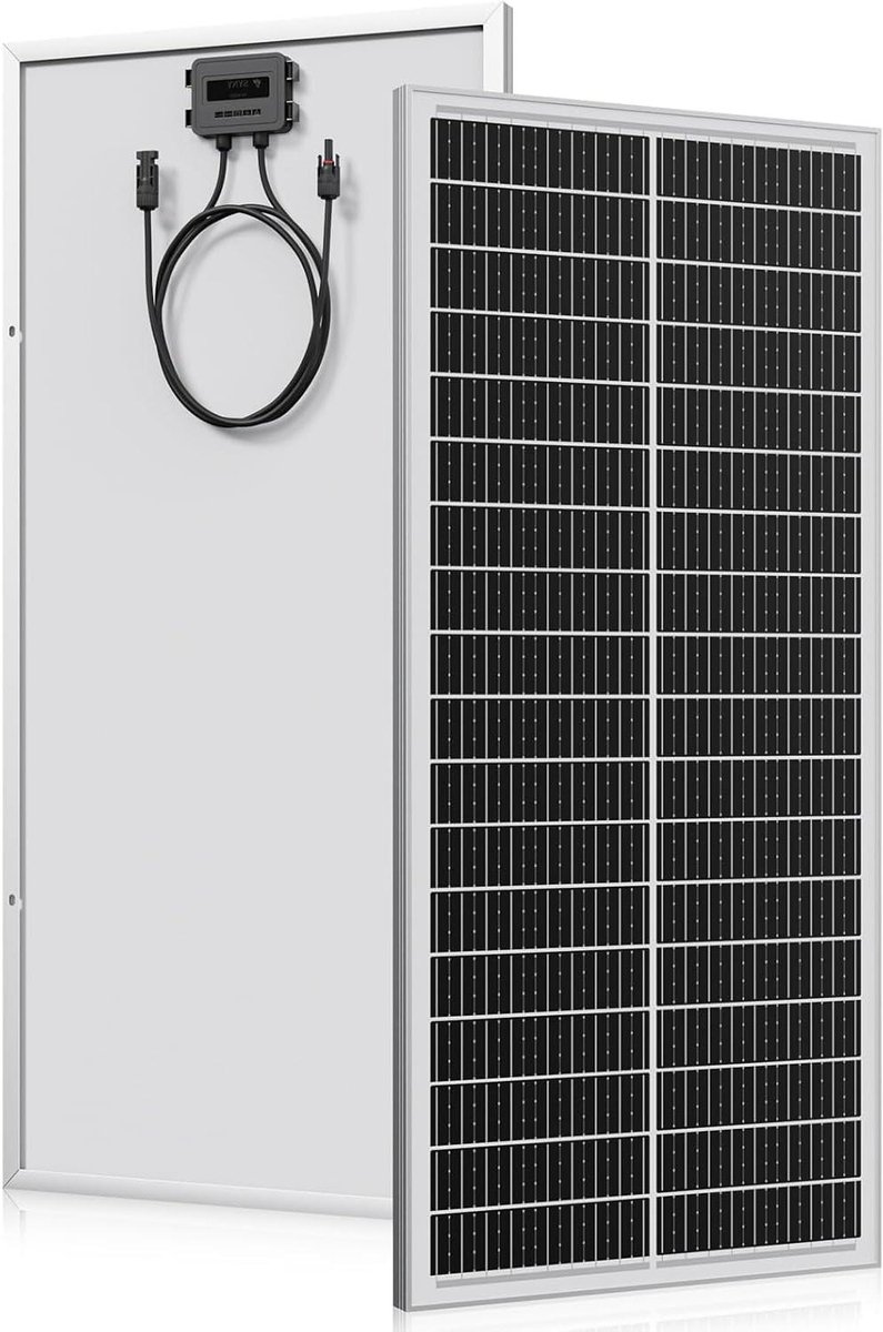 Zonnepaneel - PV-module Zonne-energie - Off-grid stroomvoorziening - Hoge conversie-efficiëntie - 100 Watt - Zwart