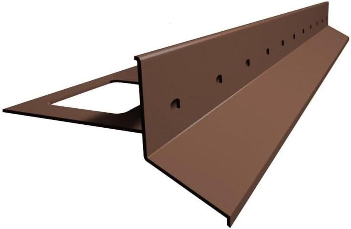 Aluminium Hoekprofiel - Balkonrand Profiel - Terrassen en Balkons Afwerken - Corrosiebestendig Aluminium - 200 cm - Bruin RAL 8019