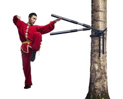 Wing Chun Houten Dummy - Tai Chi Stick Kung Fu - Vechtsport Training - Dubbele Veer Constructie