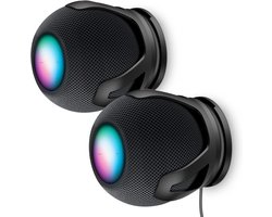 Wandhouder Homepod Mini - Speaker Mount - Ruimte Besparen - Intelligent Kabelmanagement - Set van 2 - Zwart
