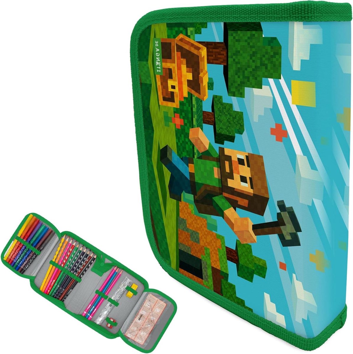 Pennenetui Gevuld - Schooletui Jongens - Schoolbenodigdheden Organiseren - 28-Delig Inclusief Accessoires - 195 x 13 x 45 cm