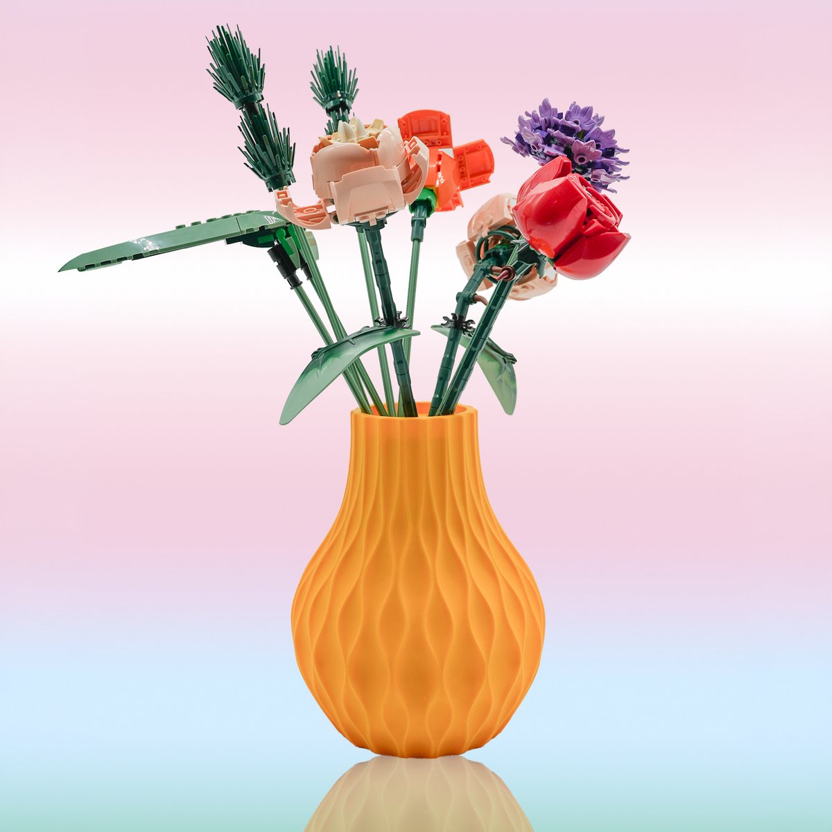 Lovora Lumora organische vaas – Decoratieve vaas - Citroen Geel - 3d geprinte vaas – Bloemenhouder voor Botanical bloemsets (17 stuks) - 17.5 CM