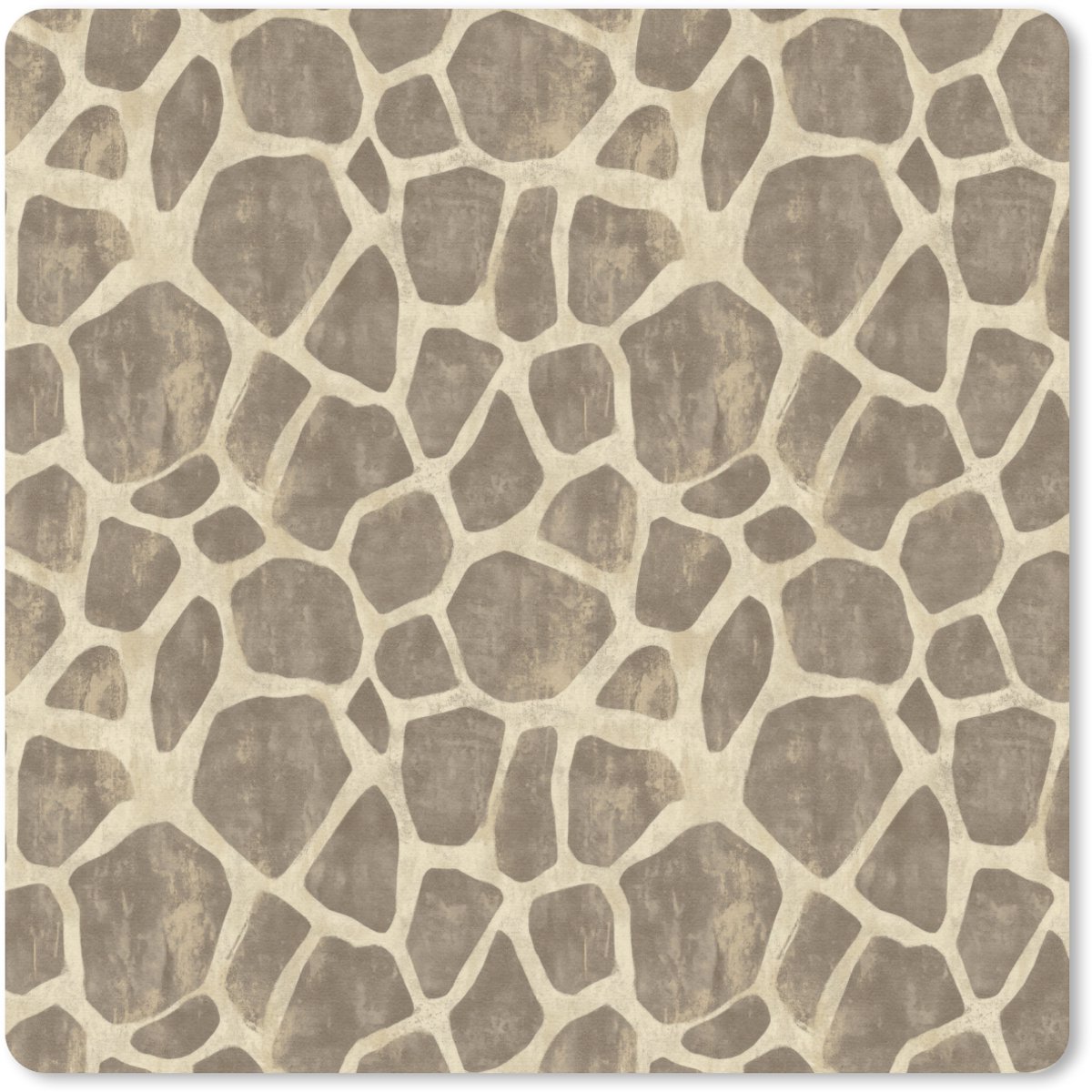 Muismat 20x20 cm - Mousepad Giraf - Patroon - Beige - Bruin - Muismatten