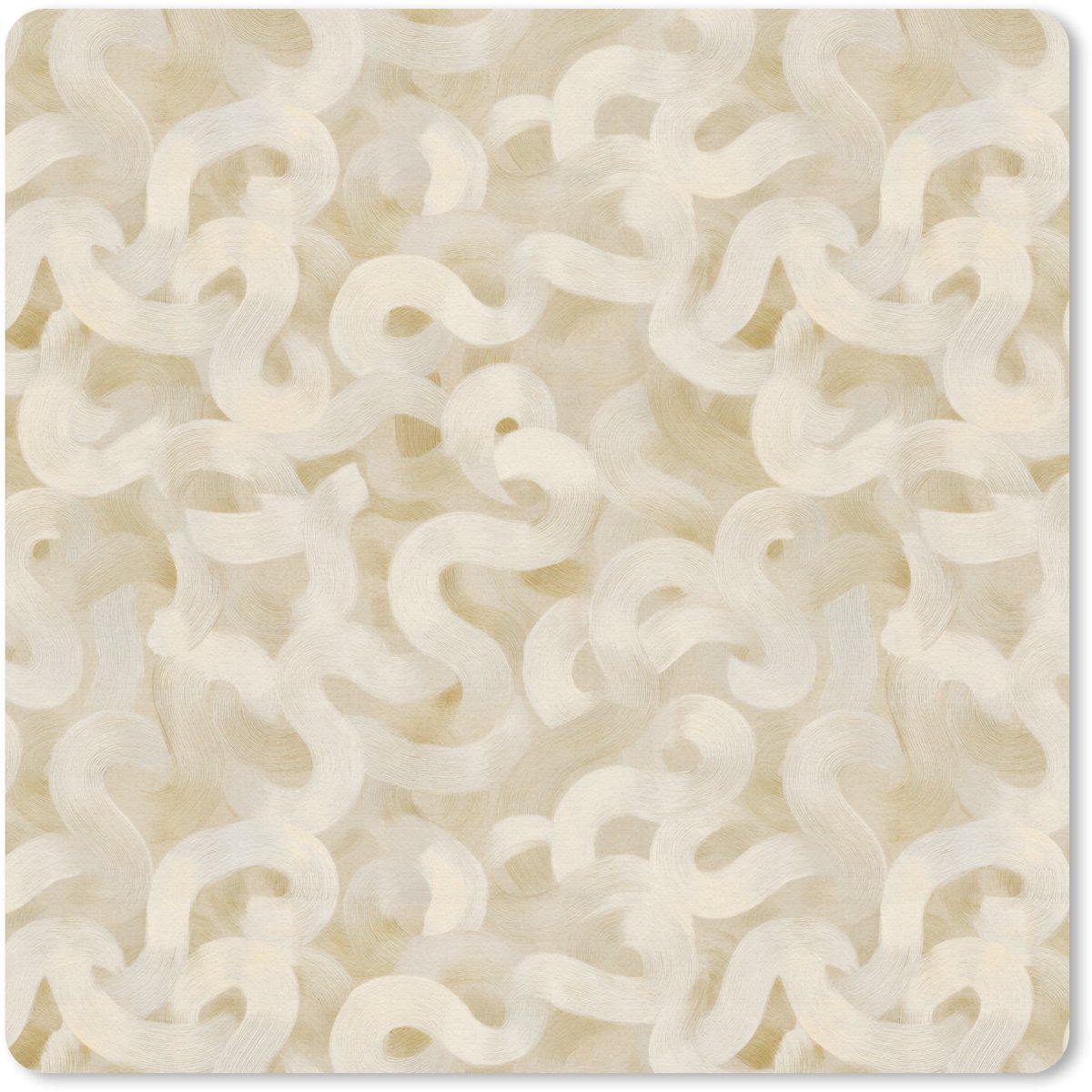 Muismat 20x20 cm - Mousepad Abstract - Lijnen - Beige - Muismatten