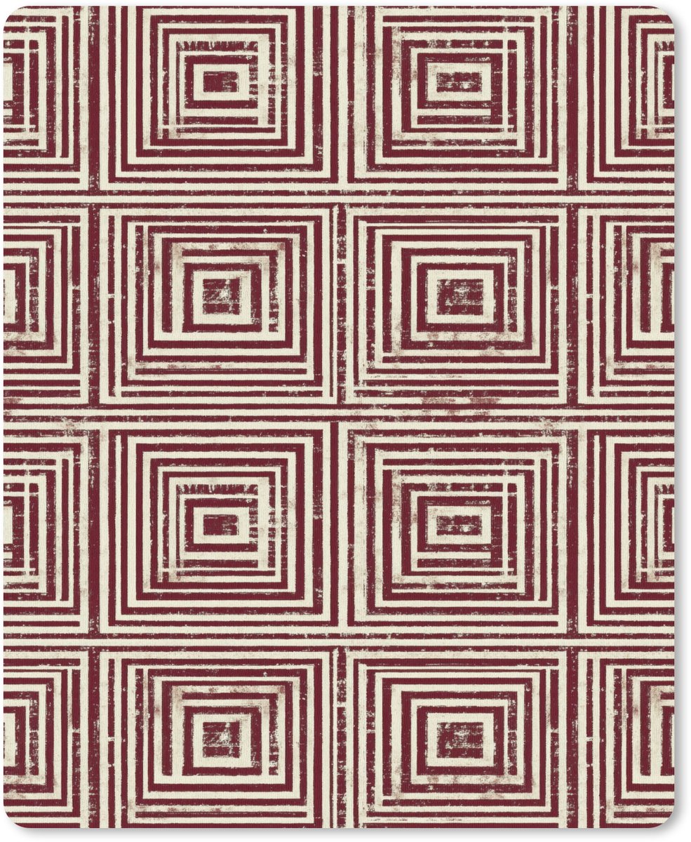 Muismat 12x16 cm - Mousepad Geometrisch - Patroon - Rood - Muismatten