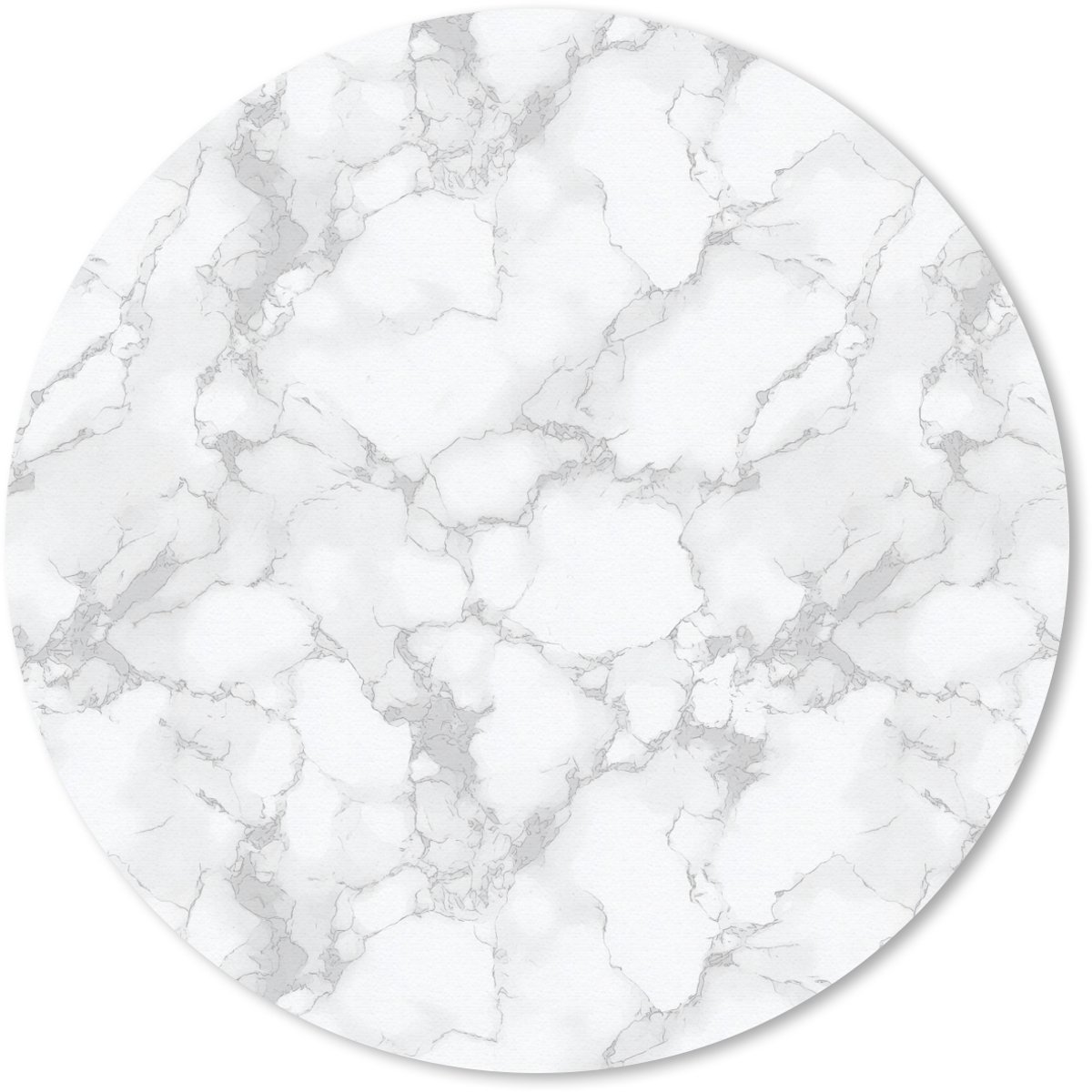 Muismat rond 40x40 cm - Mousepad Wit - Marmer print - Grijs - Ronde muismatten