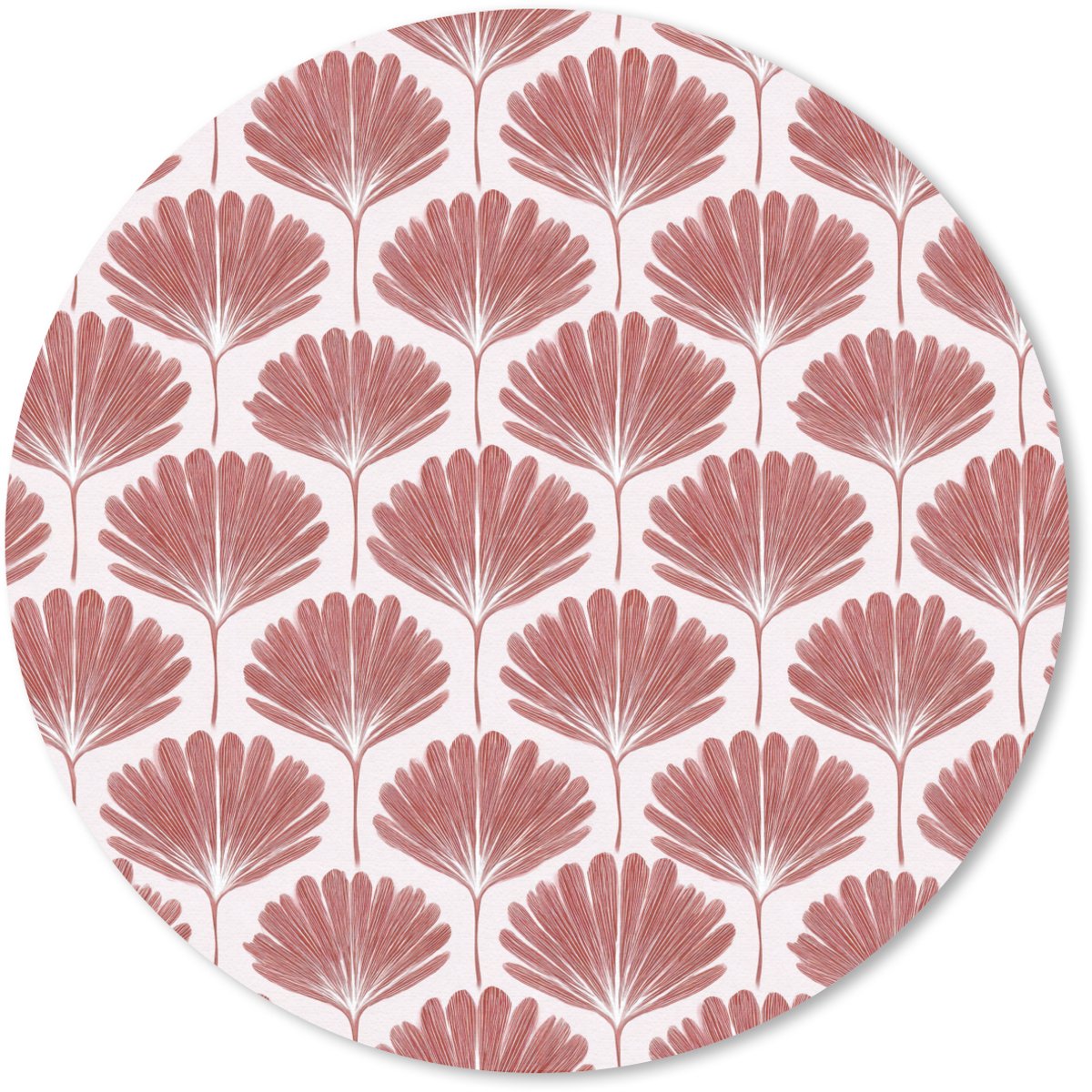 Muismat rond 50x50 cm - Mousepad Waaier - Motief - Terra - Ronde muismatten
