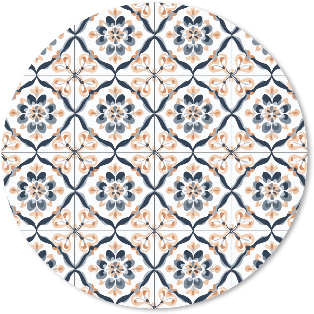 Muismat rond 20x20 cm - Mousepad Bladvorm - Patroon - Kleurrijk - Ronde muismatten