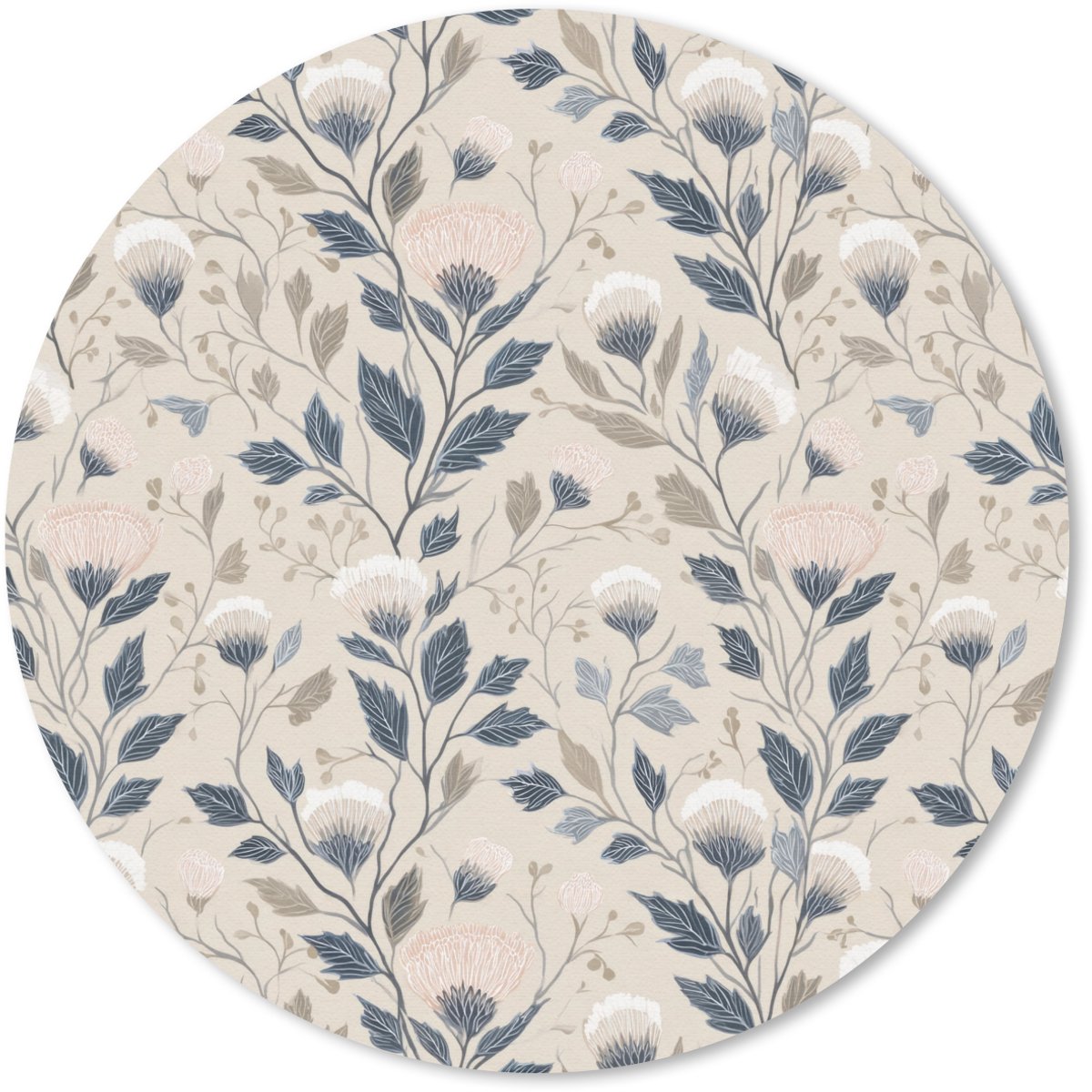 Muismat rond 30x30 cm - Mousepad Klassiek - Botanisch - Kleurrijk - Ronde muismatten