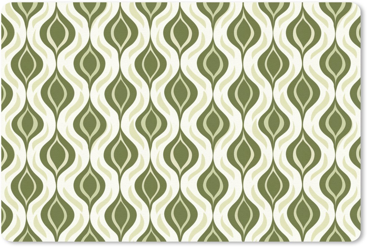 Muismat 13x8 cm - Mousepad Patroon - Retro - Groen - Muismatten