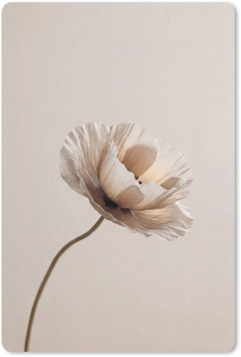 Muismat 13x20 cm - Mousepad Bloem - Beige - Crème - Muismatten