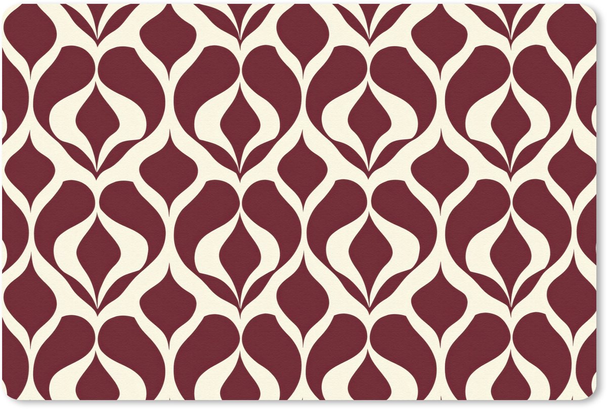 Muismat 13x8 cm - Mousepad Rood - Druppelpatroon - Grafisch - Muismatten