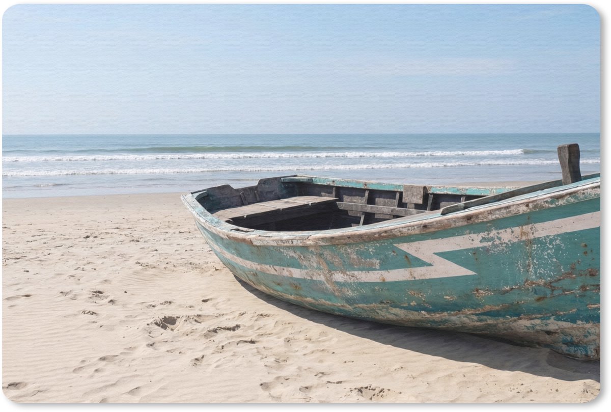 Muismat 13x8 cm - Mousepad Boot - Zandstrand - Zee - Muismatten