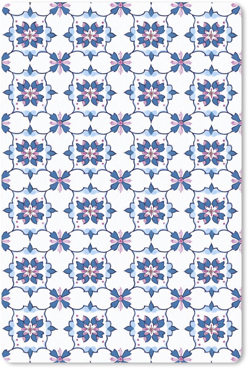 Muismat 13x20 cm - Mousepad Modern - Patroon - Blauw - Roze - Muismatten