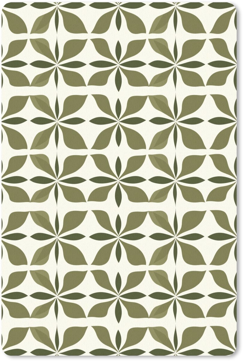Muismat 13x20 cm - Mousepad Botanisch - Retro - Groen - Muismatten