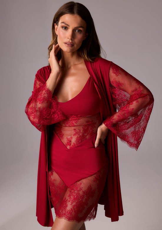 Poupée Merlot - Badjas - Bamboo Jersey - Franse Kant - M/L