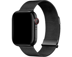 Premium Milanees bandje - Geschikt voor Apple Watch 1, 2, 3, 4, 5, 6, 7, 8, 9, 10, 11, SE, Ultra (2 / 3) - 44/45/46/49 mm - Zwart