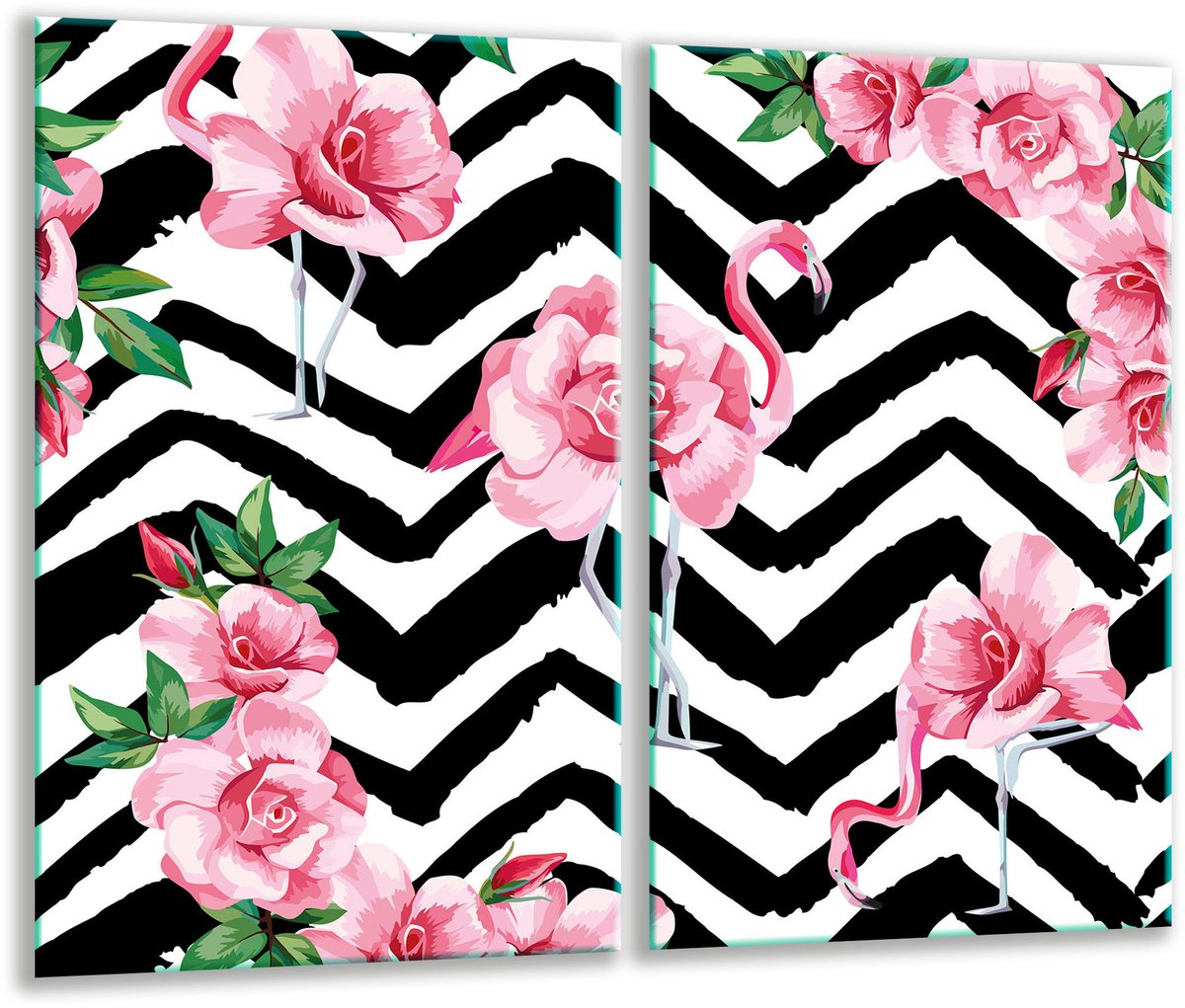 TMK ArtDeko - Snijplank - Glas - 30x52 cm - Flamingo Motief