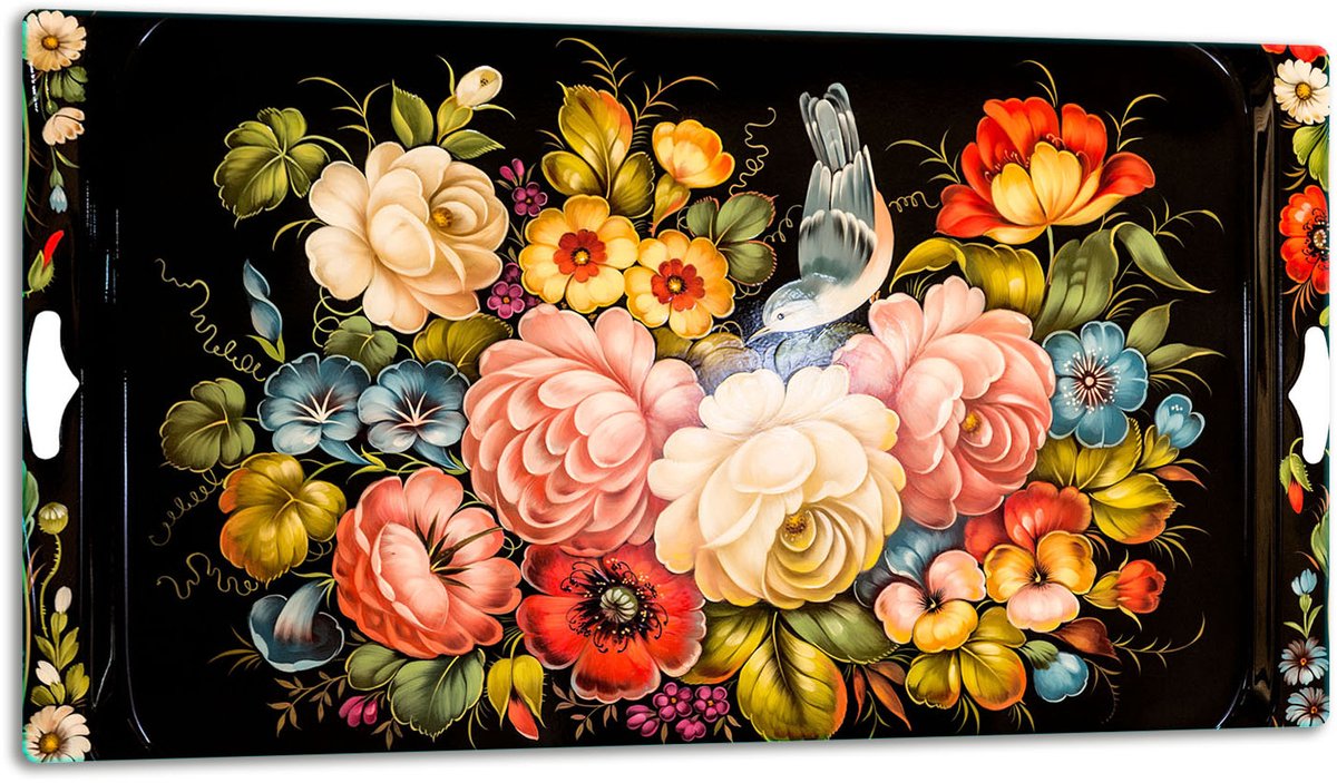 TMK ArtDeko - Snijplank - 52x30cm - Glas - Bloemenmotief