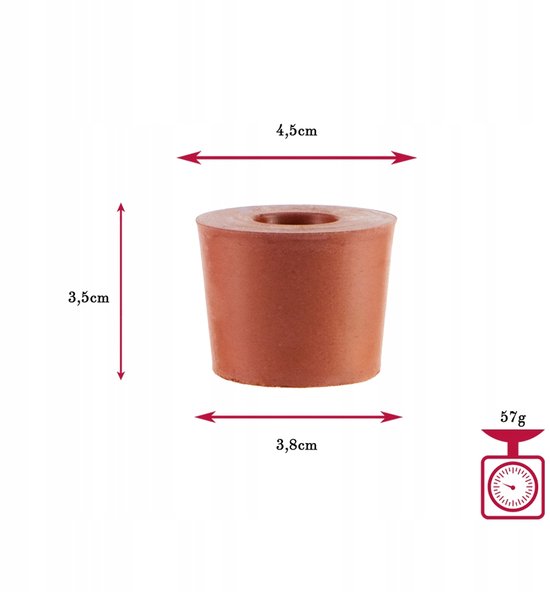 Bimberek - Korek voor Wijn Ballon - Rubber - Ø45/35 mm van Bimberek — afbeelding 3