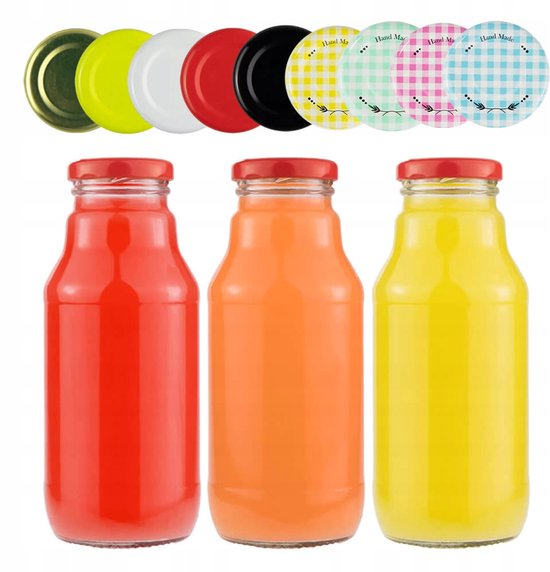 Bimberek - Glazen Flessen - 330ml - Verschillende Kleuren - Handige Dop van Bimberek — afbeelding 4