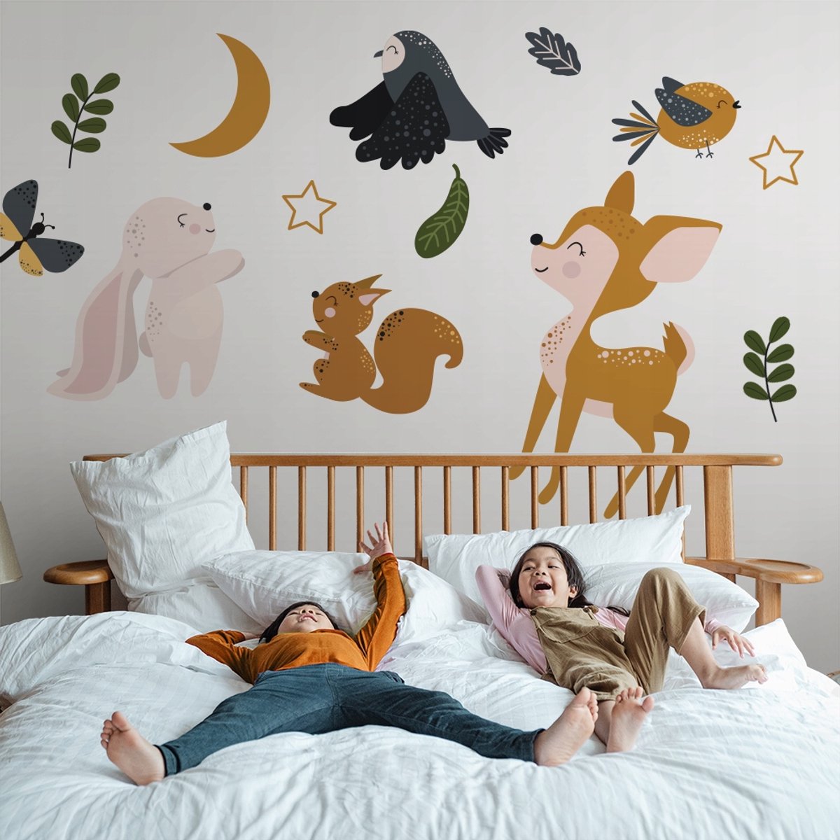 Wallvy - Leśne Zwierzęta Serie - Kindernaklevers - 125x250cm - Matte Folie - Hoge Resolutie Druk