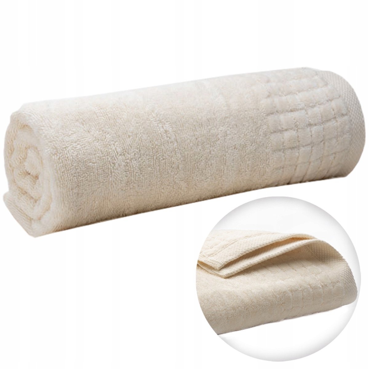 DrBED - Katoenen Badhanddoek - 70x140 cm - Ecru - Zacht en Absorberend