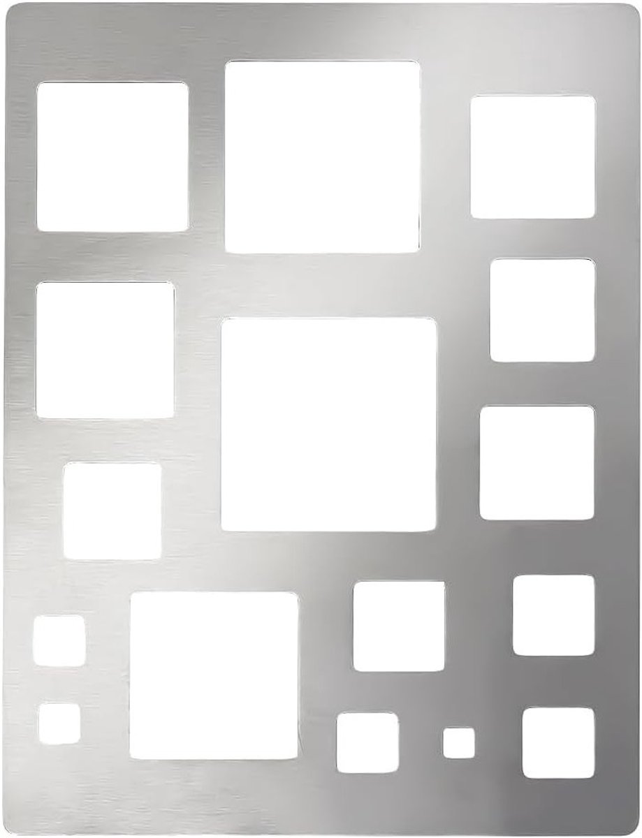 304 RVS Vierkante Tekenmal voor Schilderen en Geometrische Patronen - Ideaal voor Kunstenaars en Sieradenmaken 19x25cm