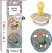 BIBS x Liberty Colour Fopspeen - 6-18 mnd - 2-pack - Rond - June Blossom/Vanilla Hush