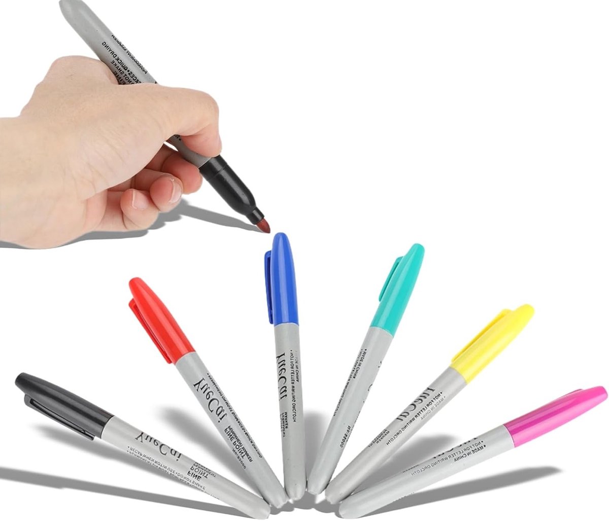 Set van 6 Tattoo Piercing Huidmarkeerstiften voor Permanente Make-up en Body Art Tools