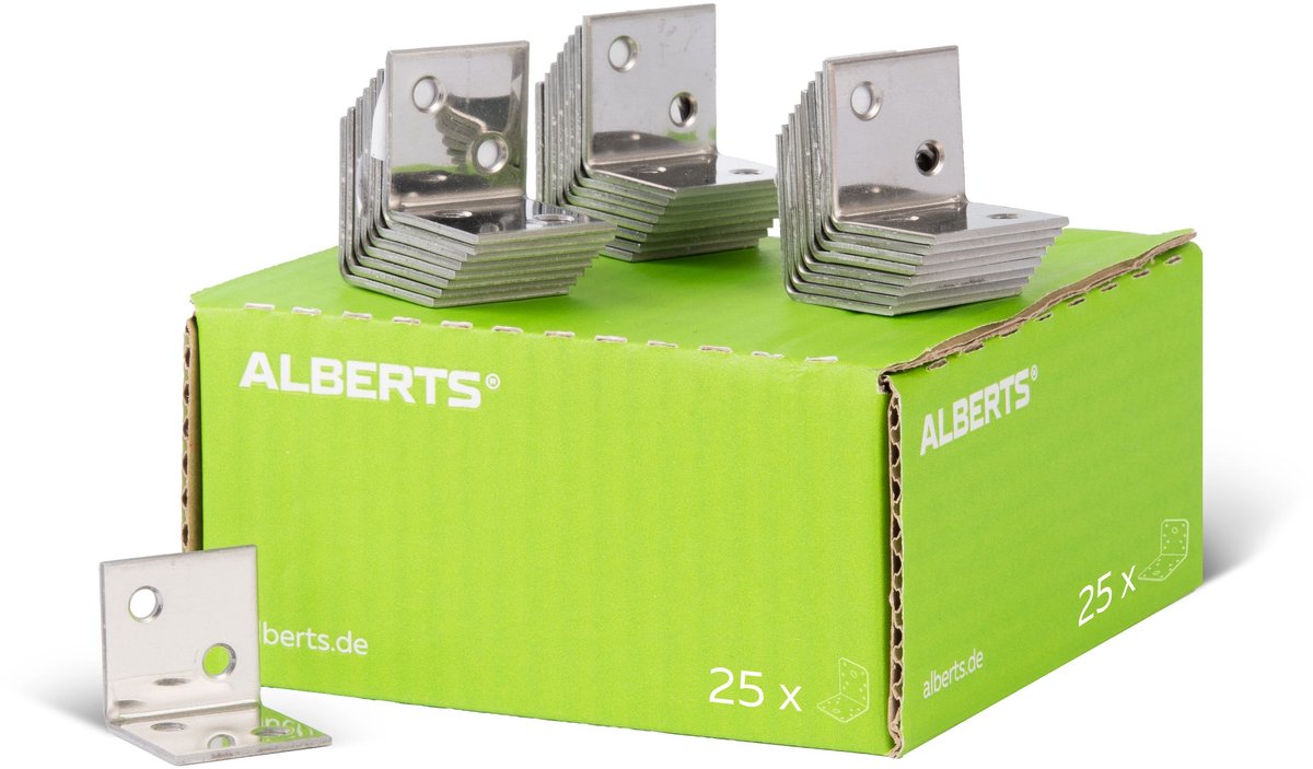 Alberts 851842 versterkingshoek | rvs | 30 x 30 x 30 mm | set van 25